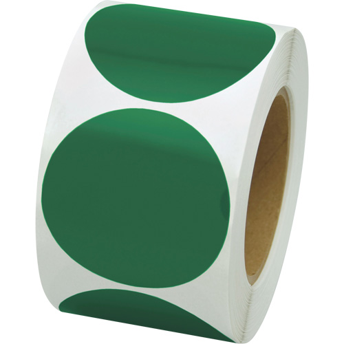 Coloured Marking Dots, Circle, 3" L x 3" W, Green, Vinyl Northern Industrial Supply Inc.