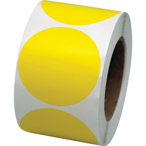 Pastilles de marquage color&eacute;es, Cercle, 3" lo x 3" la, Jaune, Vinyle Northern Industrial Supply Inc.