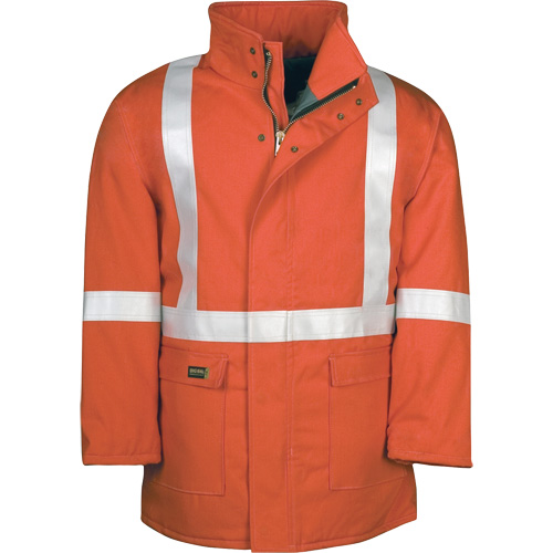 Westex UltraSoft&reg; AllOut Quilt Lined Winter Parka with Reflective Stripes, Medium (Tall), High Visibility Orange, 46 cal/cm² Northern Industrial Supply Inc.