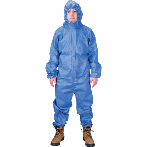 Hooded Coveralls, Medium, Blue, SMS Northern Industrial Supply Inc.
