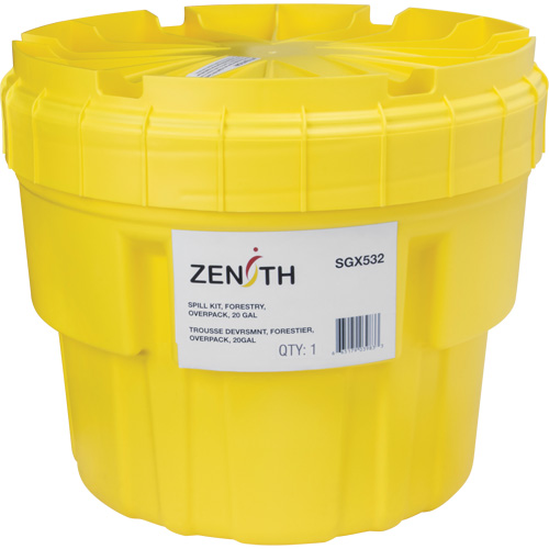 Trousse d'&eacute;quipement de lutte contre les d&eacute;versements, Huile seulement/Universel, Overpack, Absorbance de 20 gal. US Northern Industrial Supply Inc.
