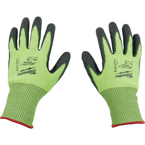 Gants &agrave; haute visibilit&eacute; enduits par trempage, Taille Grand, Calibre 15, Rev&ecirc;tement Polyur&eacute;thane, Enveloppe en Poly&eacute;thyl&egrave;ne, ASTM ANSI niveau A5 Northern Industrial Supply Inc.