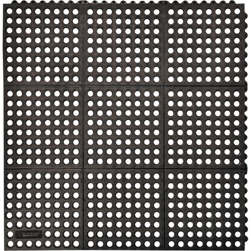 Tapis antifatigue &agrave; imbrication Cushion-Ease 550, &agrave; fentes, 3' x 3' x 3/4", Noir, Caoutchouc Northern Industrial Supply Inc.