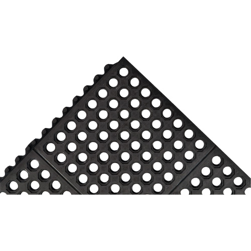 Tapis antifatigue &agrave; imbrication Cushion-Ease 550, &agrave; fentes, 3' x 3' x 3/4", Noir, Caoutchouc Northern Industrial Supply Inc.