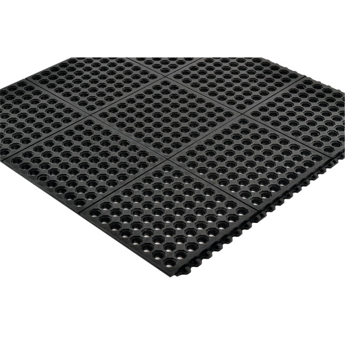 Tapis antifatigue &agrave; imbrication Cushion-Ease 550, &agrave; fentes, 3' x 3' x 3/4", Noir, Caoutchouc Northern Industrial Supply Inc.