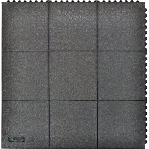 Tapis antifatigue &agrave; imbrication Cushion-Ease, Rugueux, 3' x 3' x 3/4", Noir, Caoutchouc naturel Northern Industrial Supply Inc.