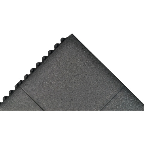 Tapis antifatigue &agrave; imbrication Cushion-Ease, Rugueux, 3' x 3' x 3/4", Noir, Caoutchouc naturel Northern Industrial Supply Inc.