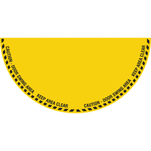 Signalisation au sol ?Caution? (attention) pour porte battante en demi-cercle, Adh&eacute;sif, Anglais avec pictogramme Northern Industrial Supply Inc.