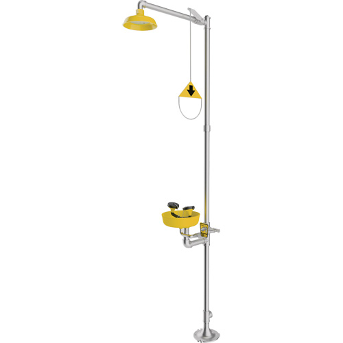 Douche durgence et douche oculaire combin&eacute;es, Socle Northern Industrial Supply Inc.