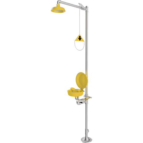 Douche durgence et douche oculaire combin&eacute;es, Socle Northern Industrial Supply Inc.