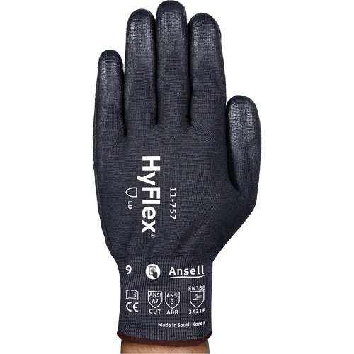 Gants r&eacute;sistant aux coupures Hyflex 11-757, Taille 8, Calibre 18, Rev&ecirc;tement Polyur&eacute;thane, Enveloppe en Intercept, ASTM ANSI niveau A7/EN 388 niveau F Northern Industrial Supply Inc.