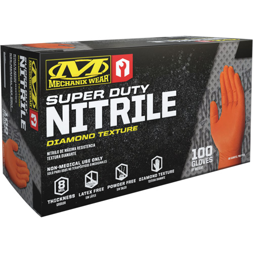 Gants robustes jetables, 9/Moyen, Nitrile, 8 mils, Sans poudre, Orange Northern Industrial Supply Inc.