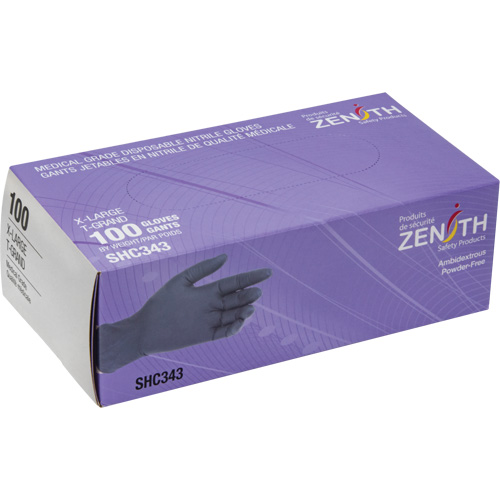 Gants jetables de calibre m&eacute;dical, T-Grand, Nitrile, 6 mils, Sans poudre, Noir, Classe 2 Northern Industrial Supply Inc.