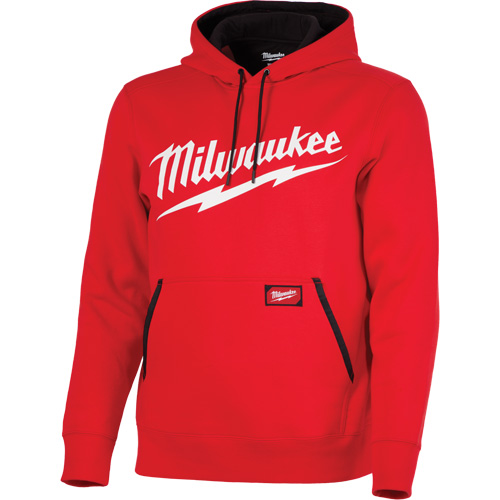 Chandail &agrave; capuchon de poids moyen avec logo Milwaukee, Hommes, Petit, Rouge Northern Industrial Supply Inc.