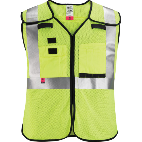 Gilet de s&eacute;curit&eacute; &agrave; maille d&eacute;tachable, Noir/Jaune lime haute visibilit&eacute;, Moyen/Petit Northern Industrial Supply Inc.