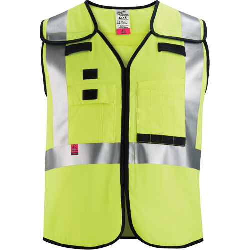 Gilet de s&eacute;curit&eacute; &agrave; maille d&eacute;tachable, Noir/Jaune lime haute visibilit&eacute;, Moyen/Petit Northern Industrial Supply Inc.