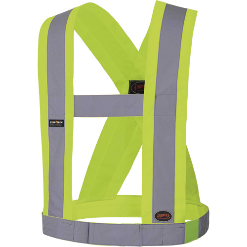 5492 Bretelles de s&eacute;curit&eacute; r&eacute;glable de 4" de large, R&eacute;pond ou surpasse la norme CSA Z96 classe 2 - niveau 2, Jaune lime haute visibilit&eacute;, Couleur r&eacute;fl&eacute;chissante Argent, Taille unique Northern Industrial Supply Inc.