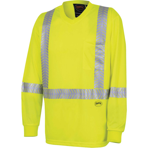 6905A Chandail de s&eacute;curit&eacute; &agrave; manches longues ultra respirant et ultra frais, T-petit, Jaune lime haute visibilit&eacute; Northern Industrial Supply Inc.