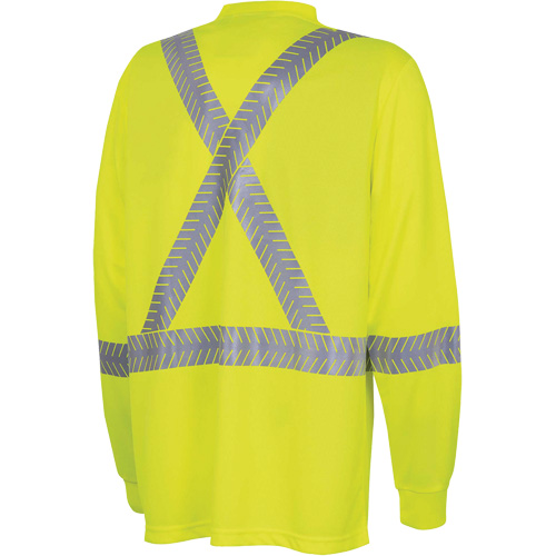 6905A Chandail de s&eacute;curit&eacute; &agrave; manches longues ultra respirant et ultra frais, T-petit, Jaune lime haute visibilit&eacute; Northern Industrial Supply Inc.