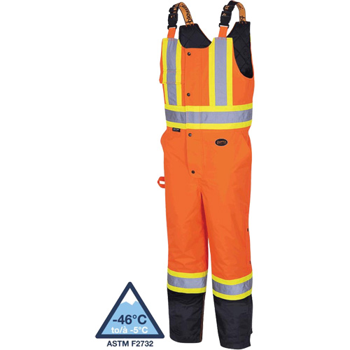 5040BB Salopettes matelass&eacute;es imperm&eacute;ables, Polyester, T-petit, Noir/Orange haute visibilit&eacute; Northern Industrial Supply Inc.