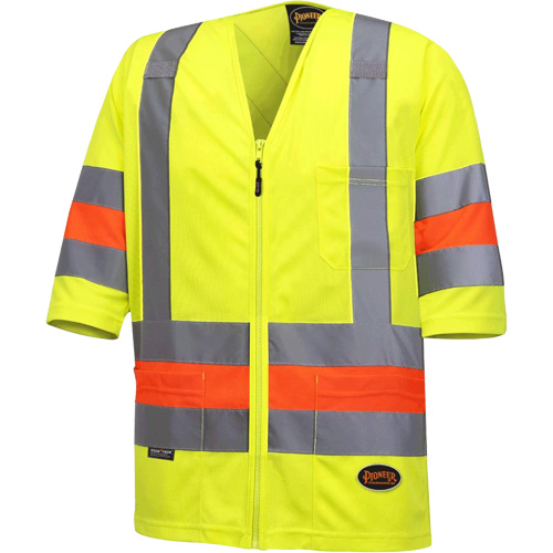 6019 Chandail de circulation &agrave; manches courtes  Qu&eacute;bec, Polyester, T-petit, Jaune lime haute visibilit&eacute; Northern Industrial Supply Inc.