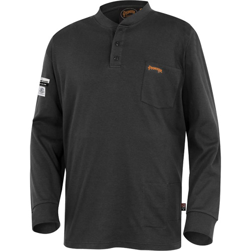 332 FR Interlock Henley Shirt, Small, Black Northern Industrial Supply Inc.