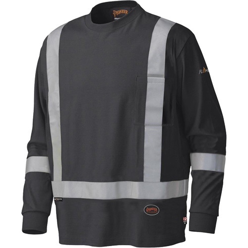 340SFA Flame-Resistant Long-Sleeved Safety Shirt, Small, Black Northern Industrial Supply Inc.