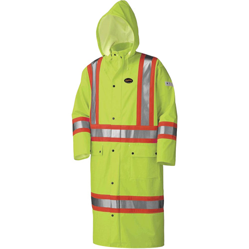 5897 Flame Resistant Waterproof Long Coat, Large, High Visibility Lime-Yellow Northern Industrial Supply Inc.