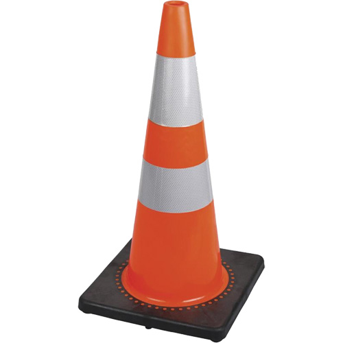 183 C&ocirc;ne de s&eacute;curit&eacute; flexible de premi&egrave;re qualit&eacute;, 28", Orange, Bande(s) r&eacute;fl&eacute;chissante(s) 4" & 6" Northern Industrial Supply Inc.