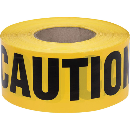 387 Ruban d'avertissement, Anglais, 3" la x 1000' lo, 1,5 mil, Noir sur jaune Northern Industrial Supply Inc.