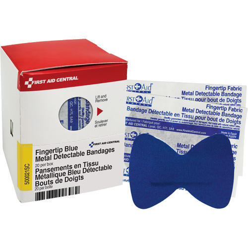 Fingertip Blue Detectable Bandages, Fingertip, Fabric Metal Detectable, Sterile Northern Industrial Supply Inc.