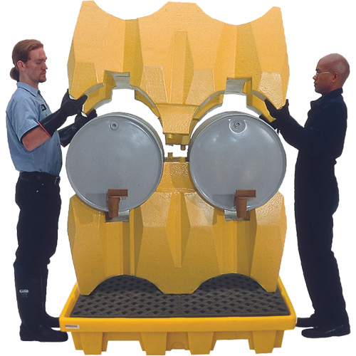 Ultra-Drum Rack 4-Drum Containment System with Drain, 53" L x 53" W x 77.8" H, 3000 US gal. Capacity Northern Industrial Supply Inc.
