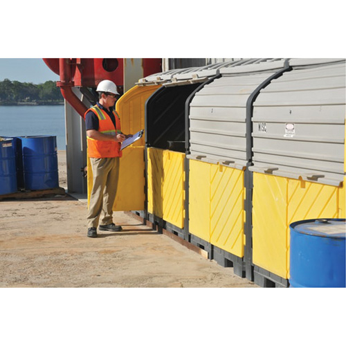 P16 Plus Ultra-Hard Top Spill Pallets&reg; with Drain, 250" L x 79" W x 62" H, 9000 lbs. Load Capacity Northern Industrial Supply Inc.