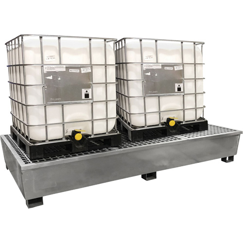 Ultra-Twin IBC Spill Pallet en acier, Capacit&eacute; de d&eacute;versement 370 gal. US, 103,8" x 26,8" x 51,1" Northern Industrial Supply Inc.