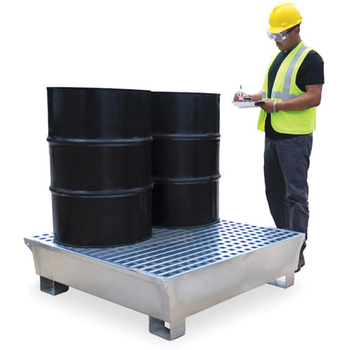 Ultra-Spill Pallet en acier, 4 barils, Capacit&eacute; de d&eacute;versement 68 gal. US, 49,1" x 47,1" x 10,9" Northern Industrial Supply Inc.