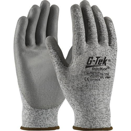 Gants r&eacute;sistants aux coupures G-Tek en tricot sans couture, Taille T-petit, Calibre 13, Rev&ecirc;tement Polyur&eacute;thane, Enveloppe en PolyKor, ASTM ANSI niveau A2/EN 388 niveau B Northern Industrial Supply Inc.