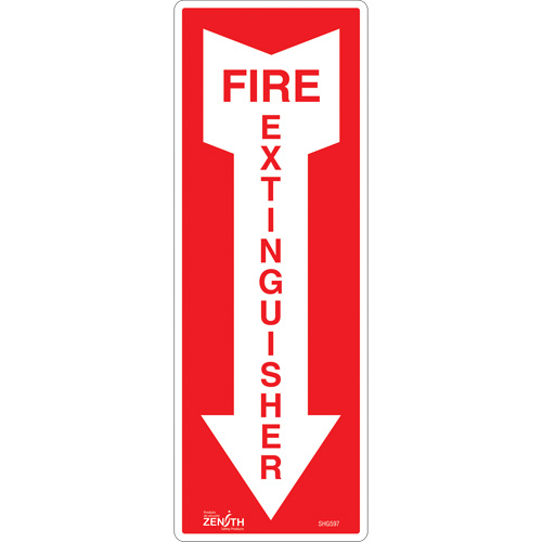 "Fire Extinguisher" Sign, 5" x 14", Vinyl, English with Pictogram Northern Industrial Supply Inc.