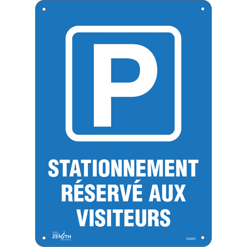 "Stationnement r&eacute;serv&eacute; aux visiteurs" Sign, 10" x 14", Plastic, French with Pictogram Northern Industrial Supply Inc.