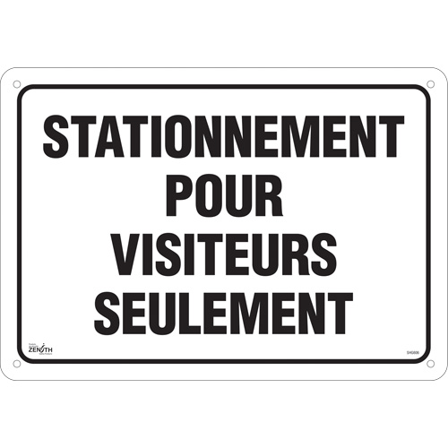 "Stationnement pour visiteurs" Sign, 14" x 20", Aluminum, French Northern Industrial Supply Inc.