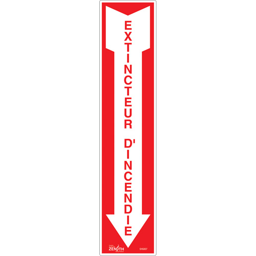 "Extincteur d'incendie" Sign, 4" x 18", Vinyl, French with Pictogram Northern Industrial Supply Inc.