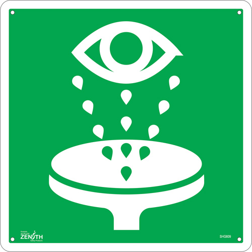 Enseigne de s&eacute;curit&eacute; conforme &agrave; la CSA - Eye Wash, 12" x 12", Aluminium, Pictogramme Northern Industrial Supply Inc.