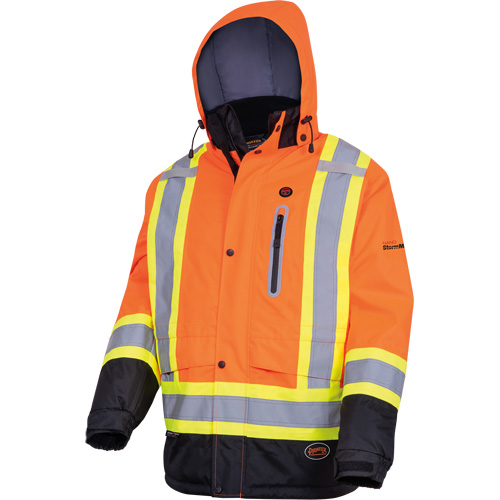 5407 Manteau de s&eacute;curit&eacute; imperm&eacute;able, isol&eacute;e et chauff&eacute;e, Hommes, Petit, Orange haute visibilit&eacute; Northern Industrial Supply Inc.