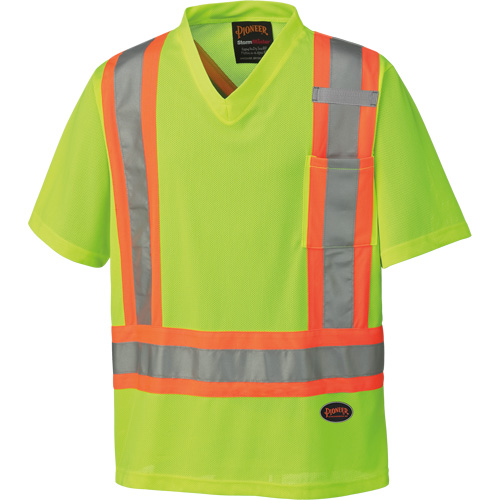 6989 Chandail pour la circulation en micromaille, T-petit, Jaune lime haute visibilit&eacute; Northern Industrial Supply Inc.