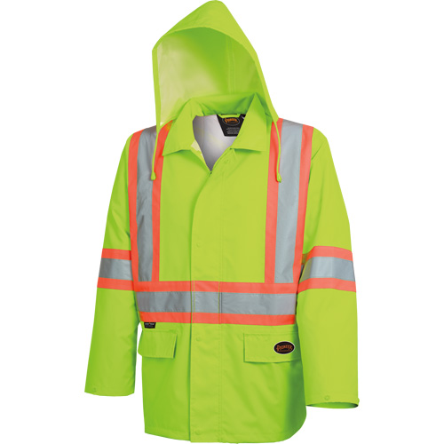 5628 Manteau de s&eacute;curit&eacute; imperm&eacute;able The Rock, Polyester/Polyur&eacute;thane, Jaune lime haute visibilit&eacute;, Petit Northern Industrial Supply Inc.