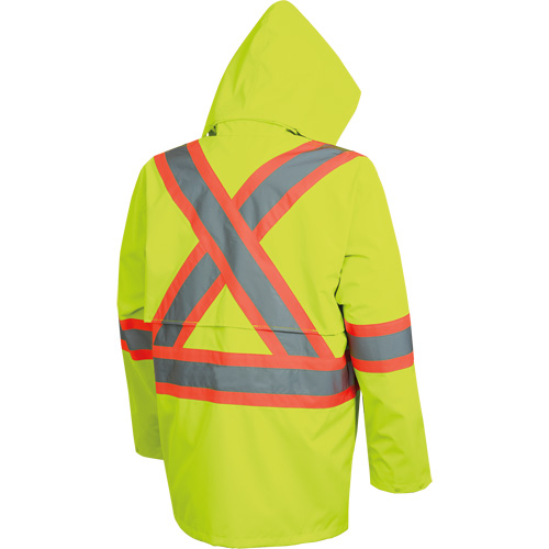 5628 Manteau de s&eacute;curit&eacute; imperm&eacute;able The Rock, Polyester/Polyur&eacute;thane, Jaune lime haute visibilit&eacute;, Petit Northern Industrial Supply Inc.