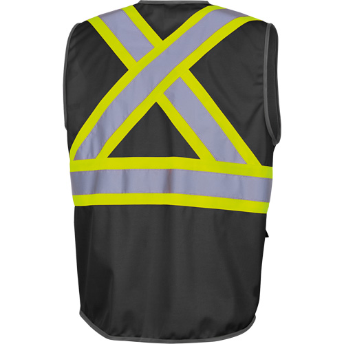 6959BK Veste de s&eacute;curit&eacute; haute visibilit&eacute; en tricot chaîne avec fermeture &agrave; glissi&egrave;re, Noir, T-petit, Polyester Northern Industrial Supply Inc.