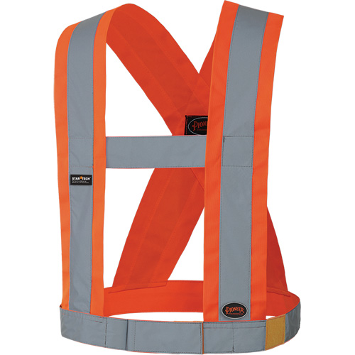 5491 Bretelles ajustables de s&eacute;curit&eacute; haute visibilit&eacute; de 4" de largeur, R&eacute;pond ou surpasse la norme CSA Z96 classe 2 - niveau 2, Orange haute visibilit&eacute;, Couleur r&eacute;fl&eacute;chissante Argent, Taille unique Northern Industrial Supply Inc.