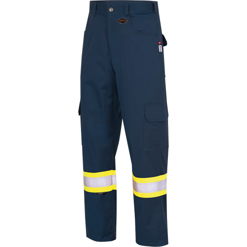 7764 FR-Tech&reg; High Visibility 88/12 FR/Arc Rated Safety Cargo Pants, 32, x 34, Navy Blue Northern Industrial Supply Inc.