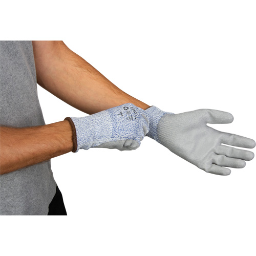 Eco-Friendly Stretch Cut-Resistant Gloves, Size 7, 13 Gauge, Polyurethane Coated, HPPE/RPET Shell, ASTM ANSI Level A2 Northern Industrial Supply Inc.
