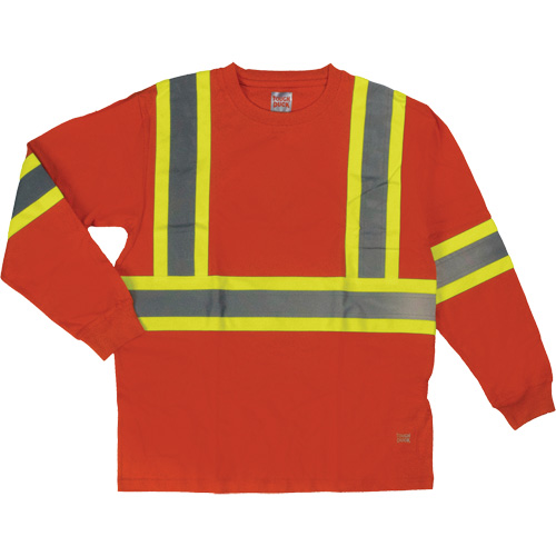 T-shirt de s&eacute;curit&eacute; &agrave; manches longues, Coton, T-petit, Orange haute visibilit&eacute; Northern Industrial Supply Inc.